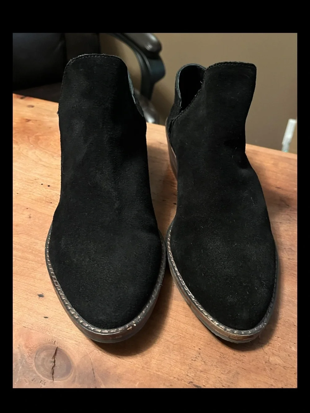 Lucky Brand Fausst Bootie Black Oiled Suede Boots Size 9M Boot Leather